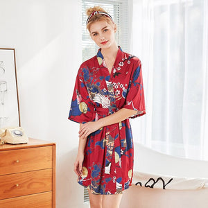 Woman Wedding Bride Bridesmaid Rob Set Lady Sexy Silk Robe Satin Bathrobe Sleepwear Summer Dressing Gown Pajamas 2019 New Style