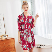 Load image into Gallery viewer, Woman Wedding Bride Bridesmaid Rob Set Lady Sexy Silk Robe Satin Bathrobe Sleepwear Summer Dressing Gown Pajamas 2019 New Style