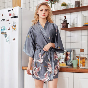 Woman Wedding Bride Bridesmaid Rob Set Lady Sexy Silk Robe Satin Bathrobe Sleepwear Summer Dressing Gown Pajamas 2019 New Style