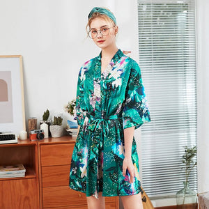 Woman Wedding Bride Bridesmaid Rob Set Lady Sexy Silk Robe Satin Bathrobe Sleepwear Summer Dressing Gown Pajamas 2019 New Style