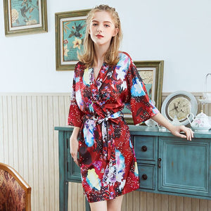 Woman Wedding Bride Bridesmaid Rob Set Lady Sexy Silk Robe Satin Bathrobe Sleepwear Summer Dressing Gown Pajamas 2019 New Style