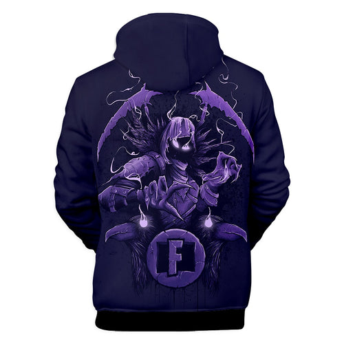 Cross-border selling New style fortnite mobilefortress night shadow assassin 3D digital printed hooded hoodie