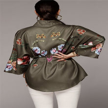 Load image into Gallery viewer, Womens Casual Tops Blouse Long Sleeve Robs Floral Shirt Wedding Robe Gown Sleepwear Rob