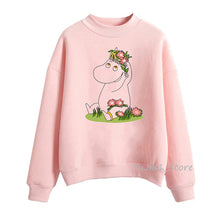 Load image into Gallery viewer, Cute Whisky Design Moomins hoodies women harajuku kawaii hoodie pink funny sudadera mujer winter clothes tracksuit sweatshirts