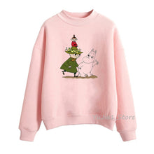 Load image into Gallery viewer, Cute Whisky Design Moomins hoodies women harajuku kawaii hoodie pink funny sudadera mujer winter clothes tracksuit sweatshirts