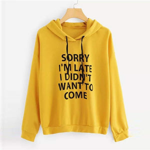 Funny Letter Print Lady Hoodies Fall-Winter Sweatshirt Women Loose Korean Style Sweatshirts Streetwear Hoodie Pullovers S-3XL