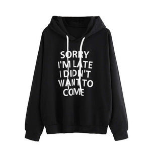 Funny Letter Print Lady Hoodies Fall-Winter Sweatshirt Women Loose Korean Style Sweatshirts Streetwear Hoodie Pullovers S-3XL