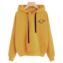 Load image into Gallery viewer, 2019 Autumn Women Hoodies Casual Planet Print Solid Color Loose Drawstring Sweatshirt Fashion Long Sleeve Hooded Female Tops