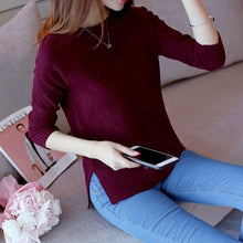 Load image into Gallery viewer, Fashion Ladies Full Sleeve Women Knitting Sweater Solid O-Neck Pullover Jumper Female Sweater Casual Knitted Girls Sweaters