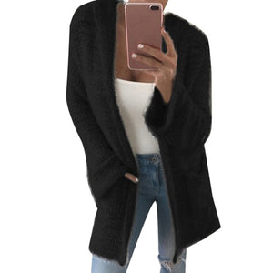 2019 Autumn Winter Batwing Sleeve Knitwear Cardigan Women Large Size Knitted Sweater Cardigan Female Elegant Jumper Coat