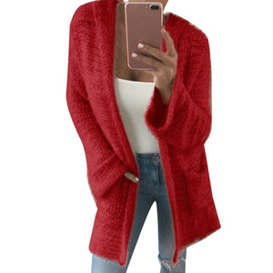 2019 Autumn Winter Batwing Sleeve Knitwear Cardigan Women Large Size Knitted Sweater Cardigan Female Elegant Jumper Coat